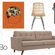 Seychelles Cone Pendant Light, $85 | A Modern Minded Fellow Art Print, $26 | Paragon Rattan Chair, $246 | Schoolhouse Armchair, $103 | Graham Sofa in Pink Ash, $719